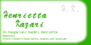 henrietta kazari business card