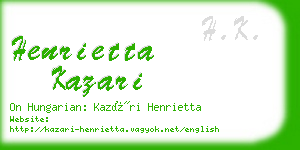 henrietta kazari business card